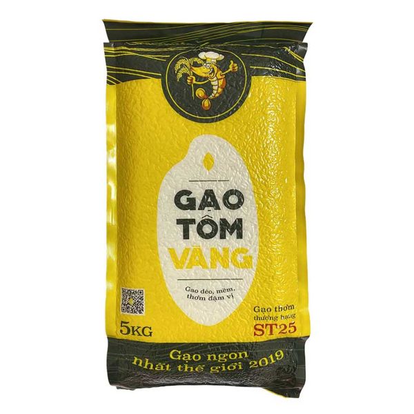 Gạo Tôm Vàng ST25 lúa tôm đặc sản Kiên Giang 5kg
